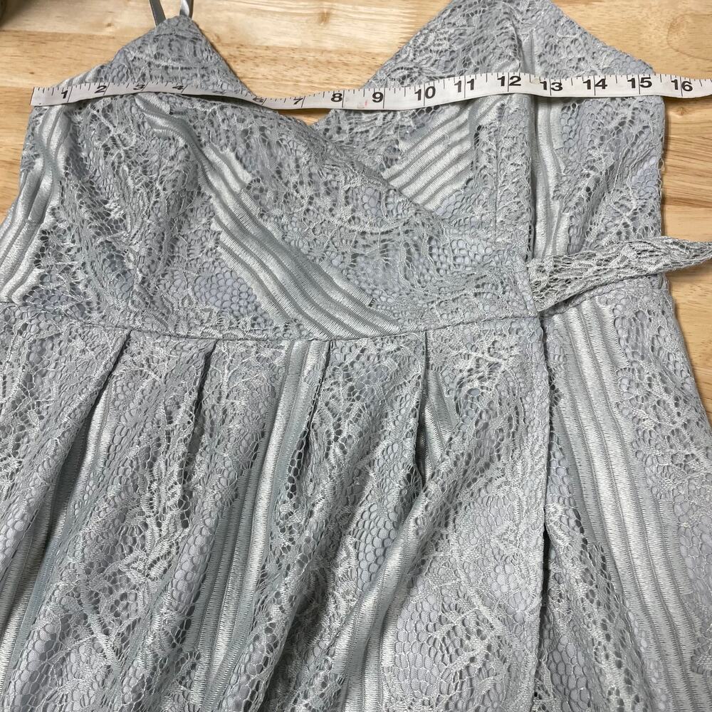 Lulu’s NWT Lovely in Lace Dusty Blue Lace Sleeveless Wrap Maxi Dress Size M - Picture 8 of 11